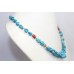 Traditional Necklace 925 Sterling Silver beads blue turquoise stone P 372
